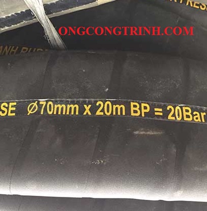 ống cao su bố vải phi 70